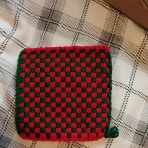 Red and Green Woven amish  Potholder SetOf 2